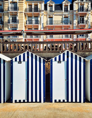 Beach cabins at Cabourg in Normandy