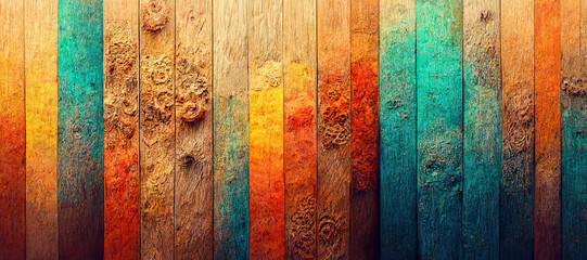 colorful wood pattern texture background with Generative AI Technology
