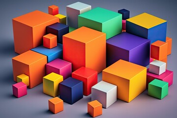 Fototapeta premium Image featuring solid blocks of color often used to create simple and modern visual that emphasizes color and form, concept of Abstraction and Minimalism, created with Generative AI technology