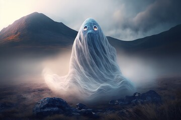 Brocken ghost monster, concept of Phantom Creature and Spectral Being, created with Generative AI technology