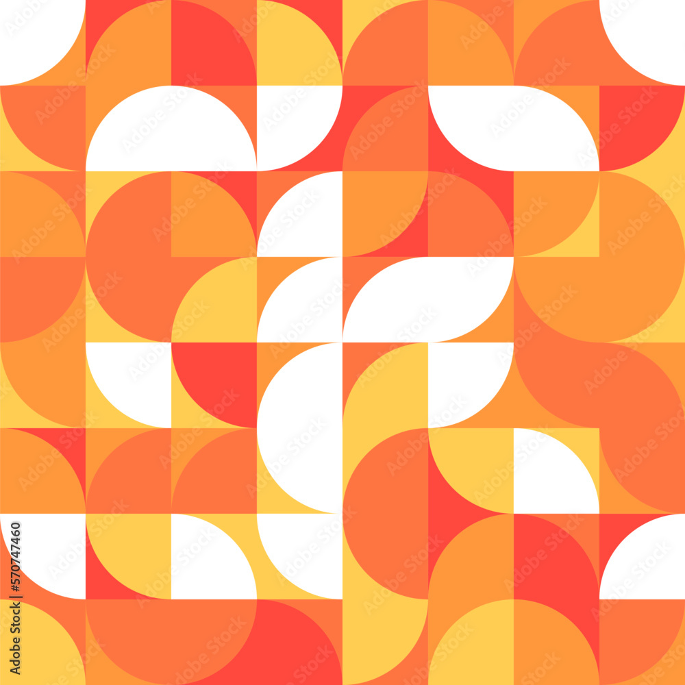 Poster abstract seamless geometric retro designed vector pattern in orange colors