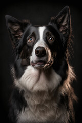 Border Collie Portrait, Generative AI