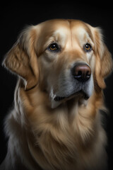 Golden Retriever Portrait, Generative AI