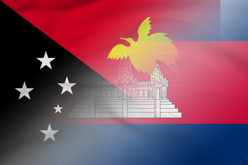 Papua New Guinea and Cambodia state flag international contract BTN PNG