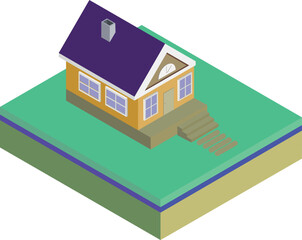 A small cozy house. Vector file for designs.