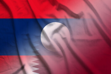 Laos and Qatar national flag international contract QAT LAO