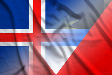 Iceland and Antigua and Barbuda official flag international negotiation ATG ISL