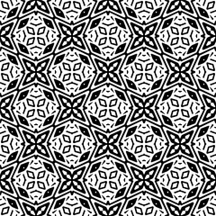 Vector geometric traditional folk ornament. Ethnic seamless pattern. Minimal ornamental background with abstract shapes. Black and white texture. Dark repeat design