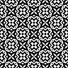 Vector geometric traditional folk ornament. Ethnic seamless pattern. Minimal ornamental background with abstract shapes. Black and white texture. Dark repeat design