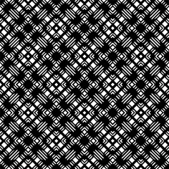 Vector geometric traditional folk ornament. Ethnic seamless pattern. Minimal ornamental background with abstract shapes. Black and white texture. Dark repeat design