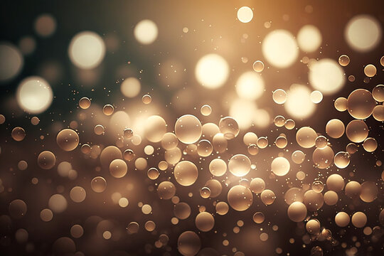Abstract festive bokeh background, natural tones. AI generated image