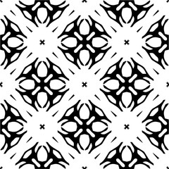 Vector geometric traditional folk ornament. Ethnic seamless pattern. Minimal ornamental background with abstract shapes. Black and white texture. Dark repeat design