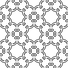 Vector geometric traditional folk ornament. Ethnic seamless pattern. Minimal ornamental background with abstract shapes. Black and white texture. Dark repeat design