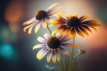 Black Eyed Susan Flowers, Illustration, Generative AI