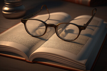 Reading Glasses Resting on top of a Book (Generative AI)