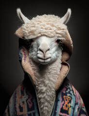 Alpaca Fashion Portrait-Alpaca in clothes