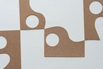 cut cardboard shapes with circle holes