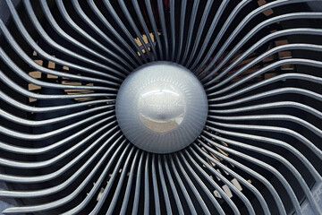 Close-up of a turbine, a heating fan