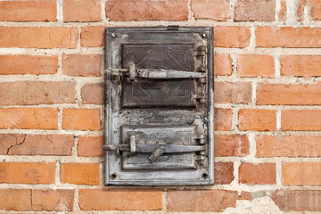 Door of an old German wood-burning stove