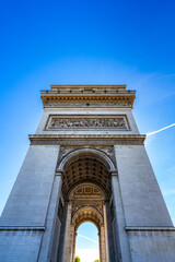 Paris Arc de Triomphe (Triumphal Arch) in Chaps Elysees in Paris, France.