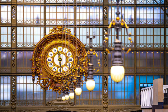France, Paris - September 19, 2022: Interior of Mus&eacute;e d'Orsay. Located in the former Gare d Orsay train station.