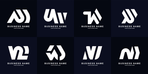 Collection letter NW or WN monogram logo design