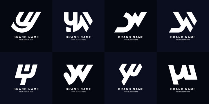 Collection letter YW or WY monogram logo design