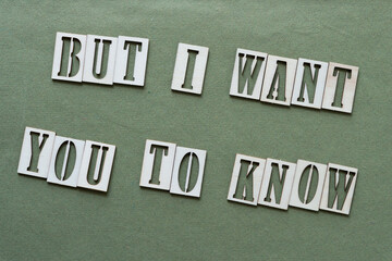 but i want you to know