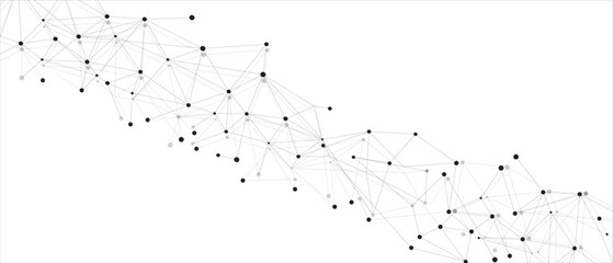 Black network. Abstract connection on white background. Network technology background with dots and lines for desktop. Ai system background. Abstract concept. Line background, network technology