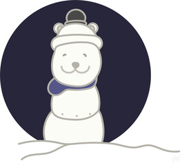 snowman with a scarf