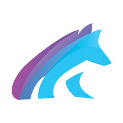 wolf logo icon with colorful colors 