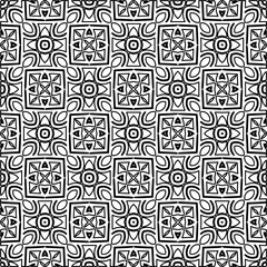 Stylish texture with figures from lines.
Abstract geometric black and white pattern for web page, textures, card, poster, fabric, textile. Monochrome graphic repeating design. 
