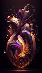 An abstract metallic textile cloth in pink, orange, magenta and purple shades as a wallpaper background. AI generative panoramic banner.