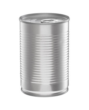 Tin can food container isolated on background