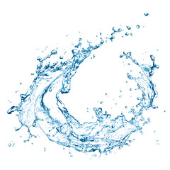 Water Splash Isolated on PNG and Transparent Background - obrazy, fototapety, plakaty