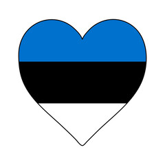 Estonia Heart Shape Flag. Love Estonia. Visit Estonia. Northern Europe. Europe. European Union. Vector Illustration Graphic Design.