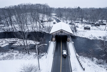 Covered bridge in winter
-Pepperell, Massachusetts 