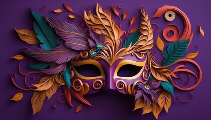 máscara de carnaval brasileiro, carnival brazil, confeti, festa e feriado, GENERATIVO AI