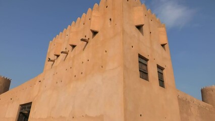 northern part of Qatar where the Al Zubara Fort is located. Ancient fortress with a historical background in the Arabian Peninsula and is surrounded by the barren terrain of the Persian Gulf.