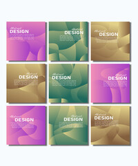 A collection of gradient cover template, abstract background, wavy shapes with gradient