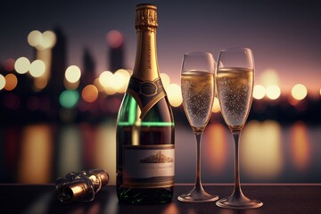 Celebration toast with champagne, brindando com champanhe, GENERATIVE AI