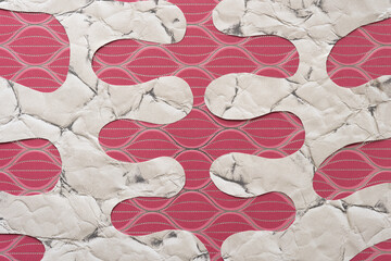 cut scrapbook paper with polyp or columnar edges on decorative holiday card stock