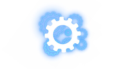 Auto Motive Gear Hologram Flicker Neon Light Technology isolated Transparent Alpha PNG