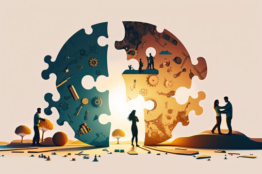 People solving a puzzle together, collaboration, teamwork, brainstorming, problem-solving, problem, solving, idea, innovation, partnership, cooperation, work, together, synergy, creative, thinking