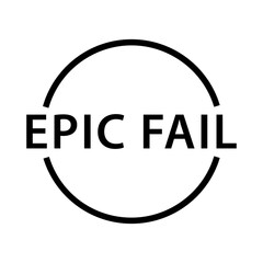 Epic fail stamp icon vector logo design template