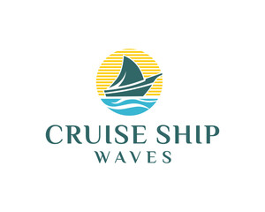 Cruise ship logo design vector