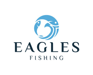 Eagle and fish logo design ideas vector