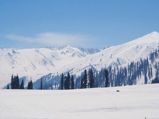 Beautiful Snow Mountain. Sonamarg, Kashmir, India in Winter