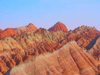 Papier Peint photo Zhangye Danxia Rainbow Mountain Landform, Zhangye Danxia, Gansu , China
