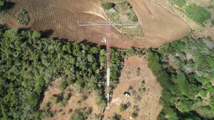 Wind met mast from drone